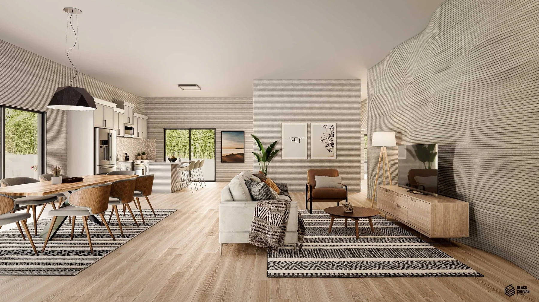 Gaia model rendering, living room
