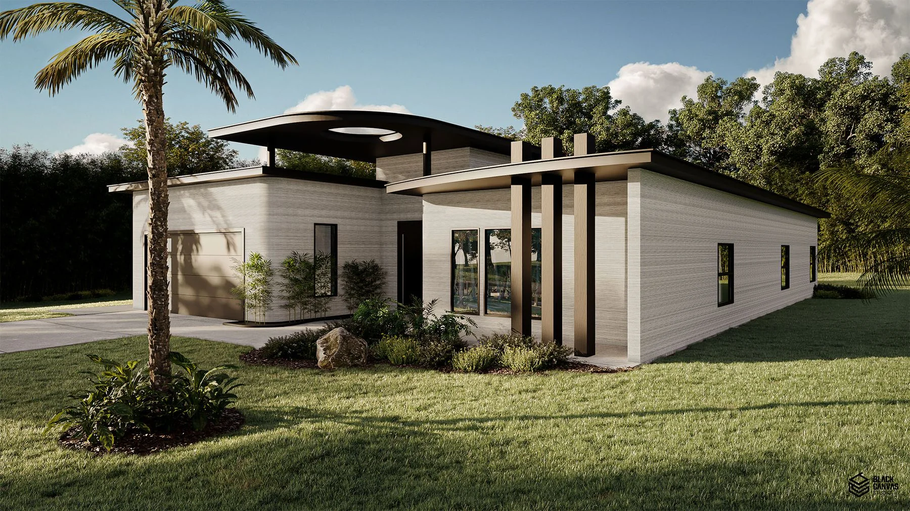 A 3D printed concrete house, printed with ProBuild3D technology